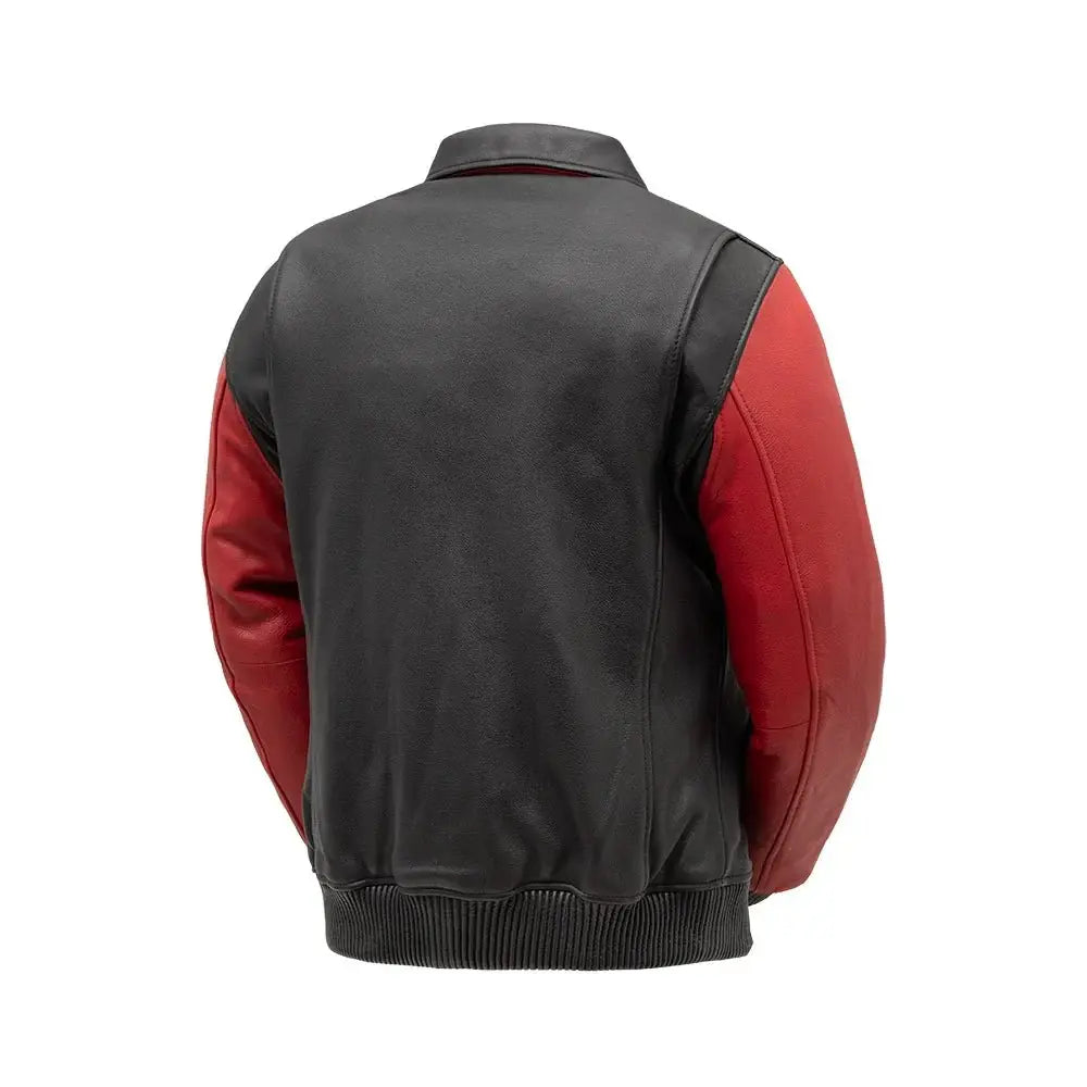 Moto Bomber Two Tone Men's Leather Jacket - First Manufacturing Company - Flyclothing LLC