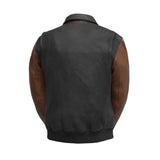 Moto Bomber Two Tone Men's Leather Jacket - First Manufacturing Company - Flyclothing LLC