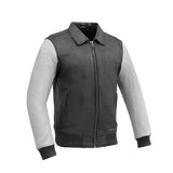 Moto Bomber Two Tone Men's Leather Jacket - First Manufacturing Company - Flyclothing LLC