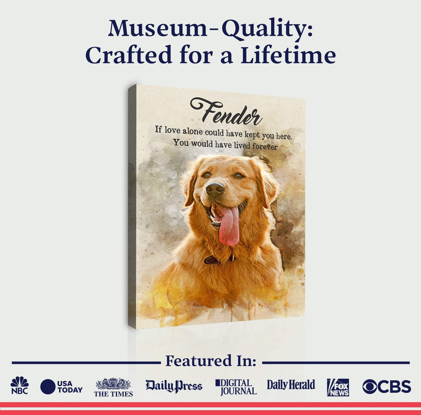 Pet Memorial Watercolor Portrait Sign - Tailored Canvases - Flyclothing LLC