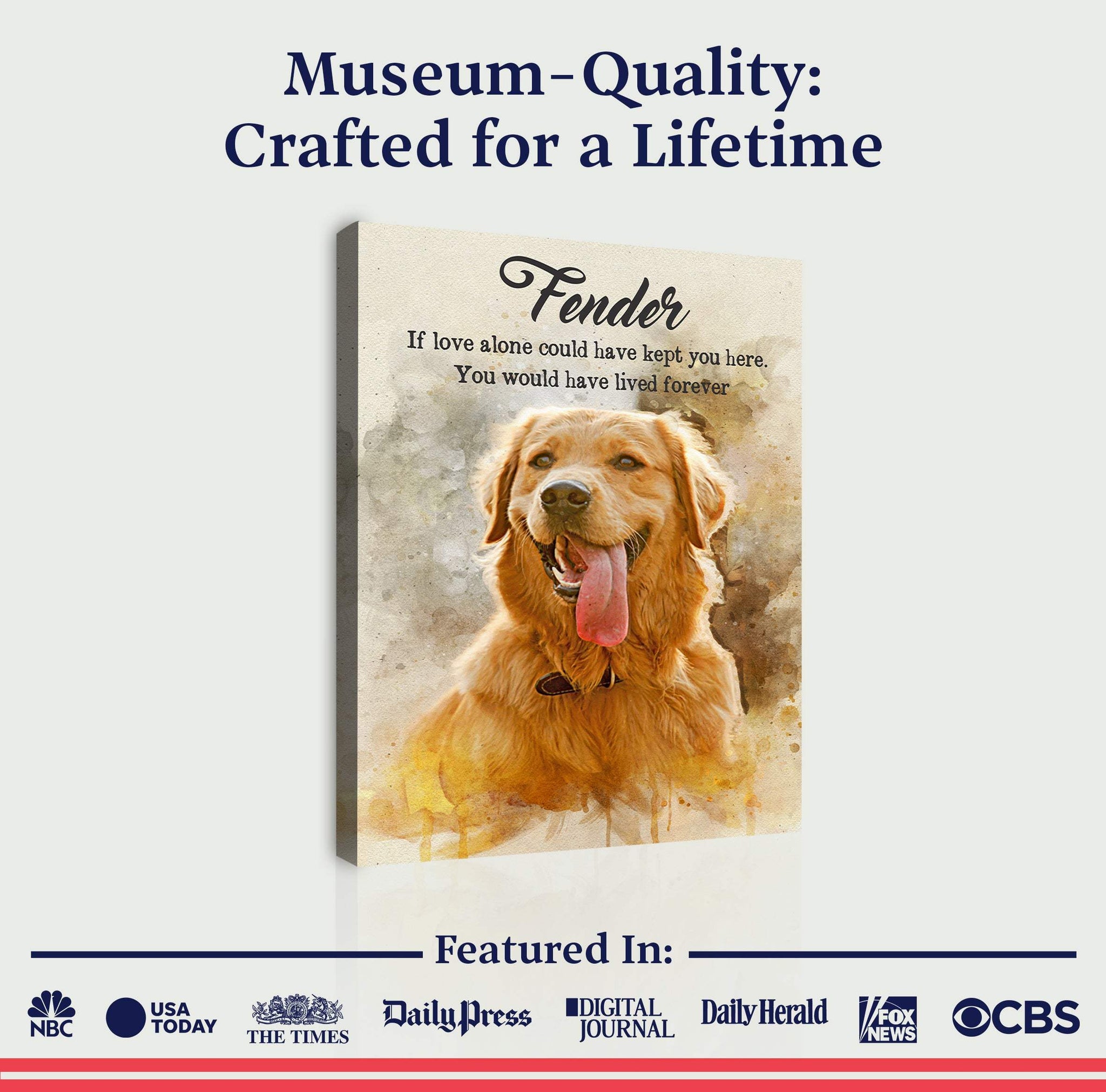 Pet Memorial Watercolor Portrait Sign - Tailored Canvases - Flyclothing LLC