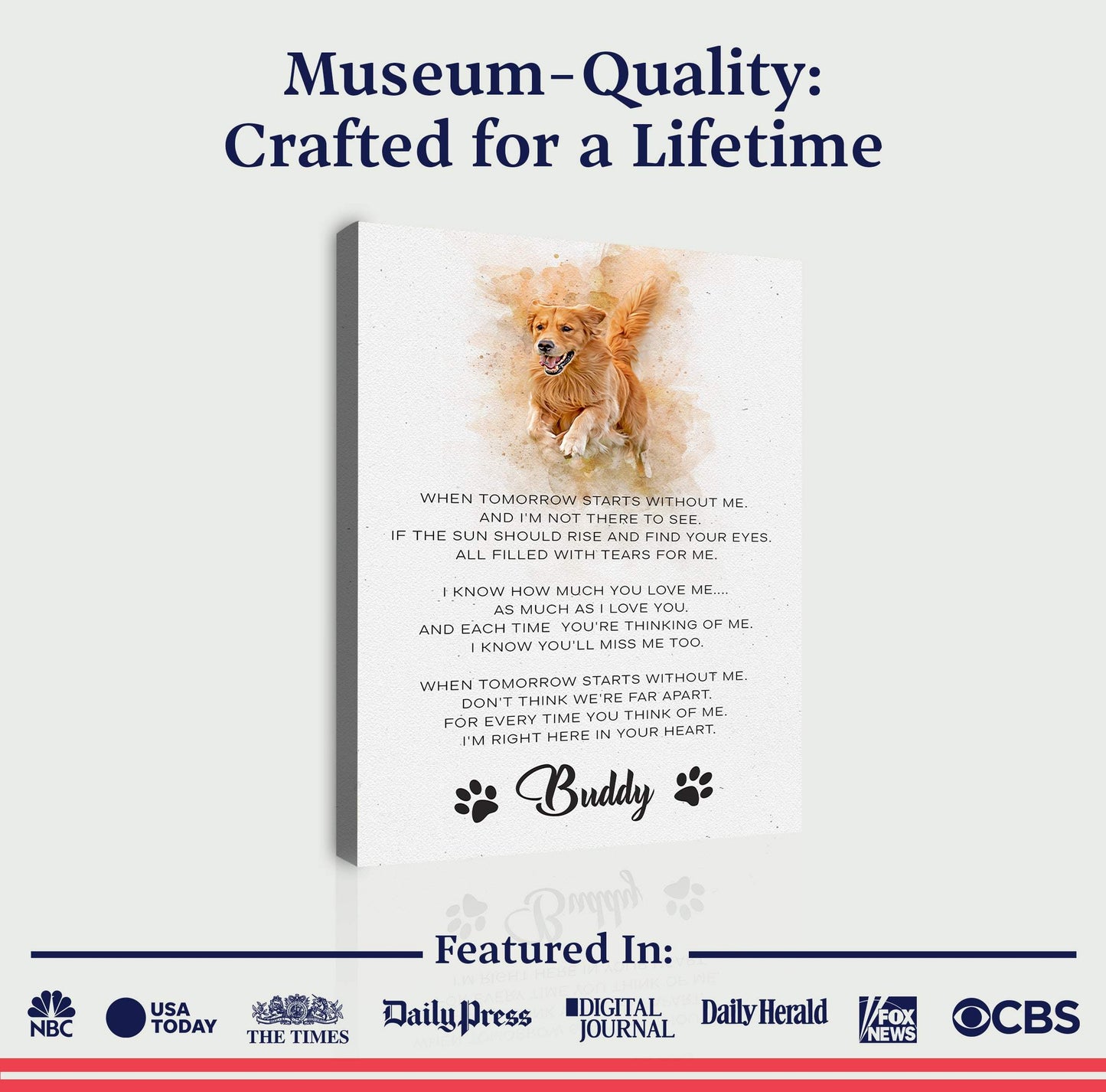 Pet Memorial Sign I'm Right Here In Your Heart - Tailored Canvases - Flyclothing LLC