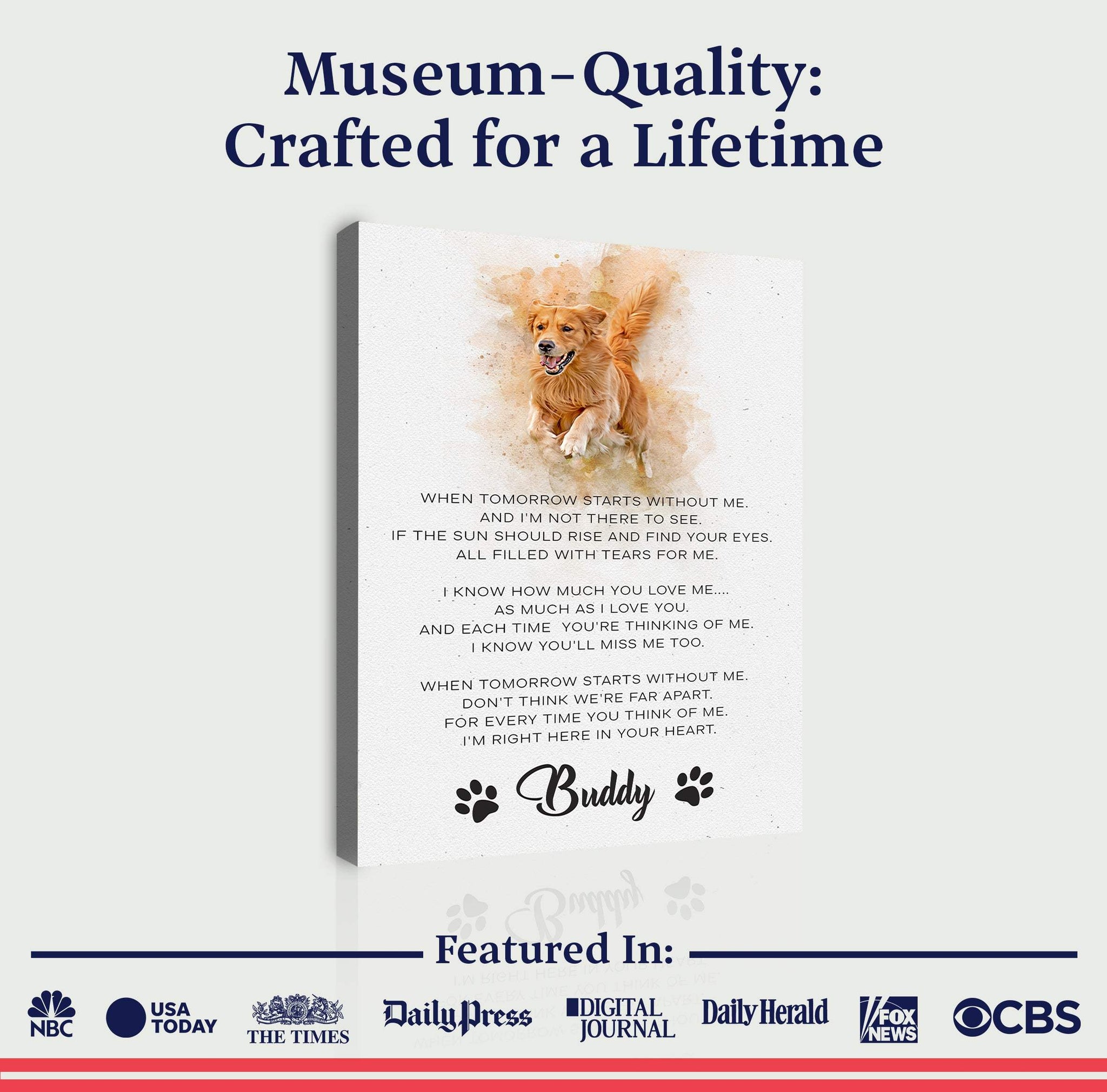 Pet Memorial Sign I'm Right Here In Your Heart - Tailored Canvases - Flyclothing LLC