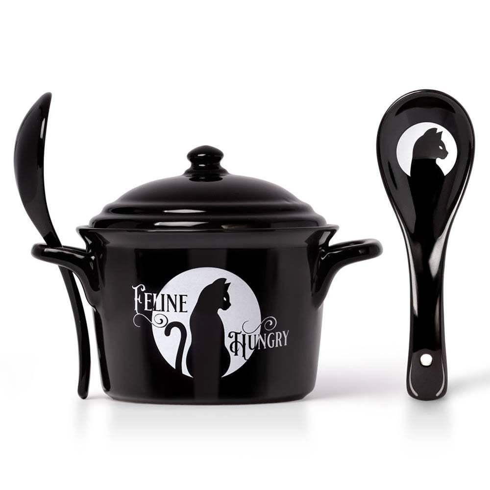Feline Hungry Bowl & Spoon Set - Alchemy of England - Flyclothing LLC