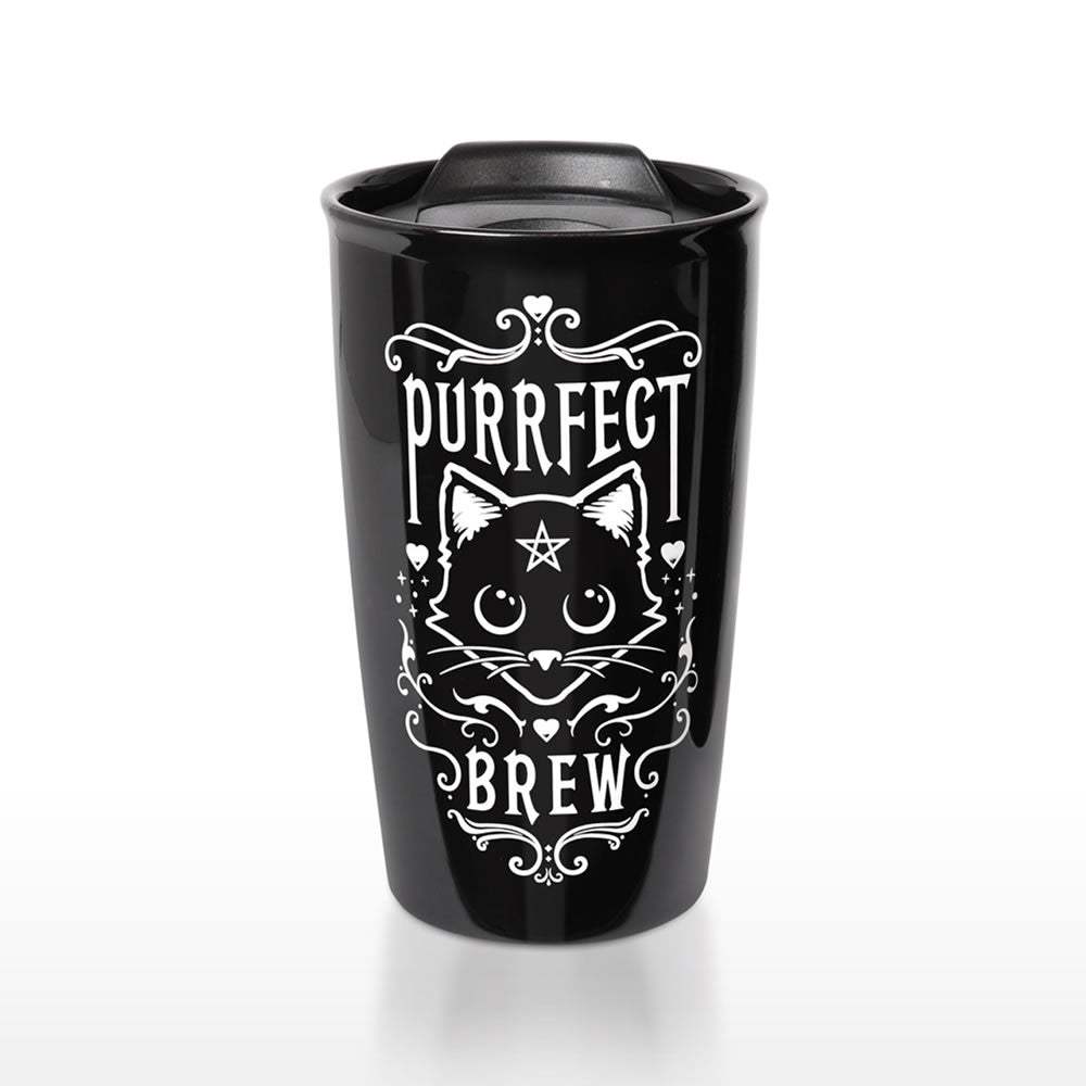 Purrfect Brew Double Walled Travel Mug - Alchemy of England - Flyclothing LLC