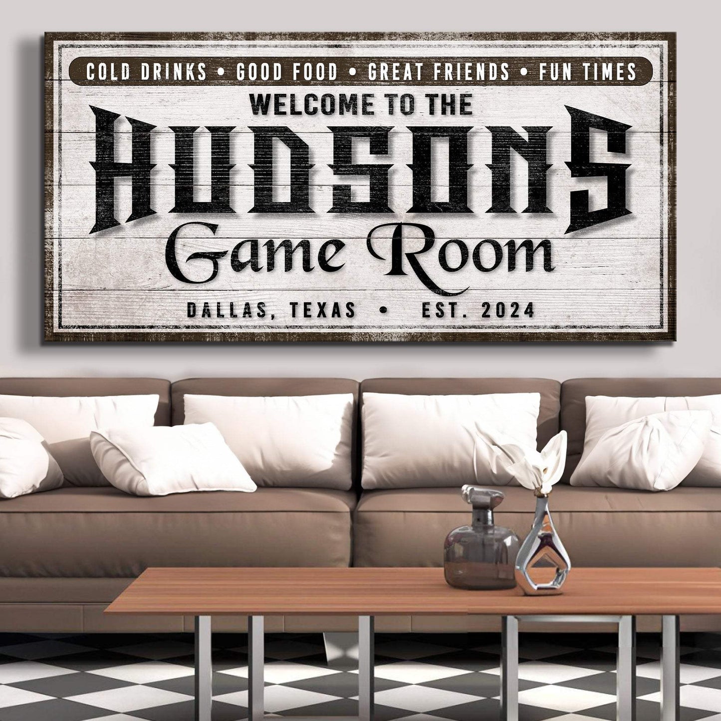 Personalized Game Room Sign IV - Tailored Canvases - Flyclothing LLC