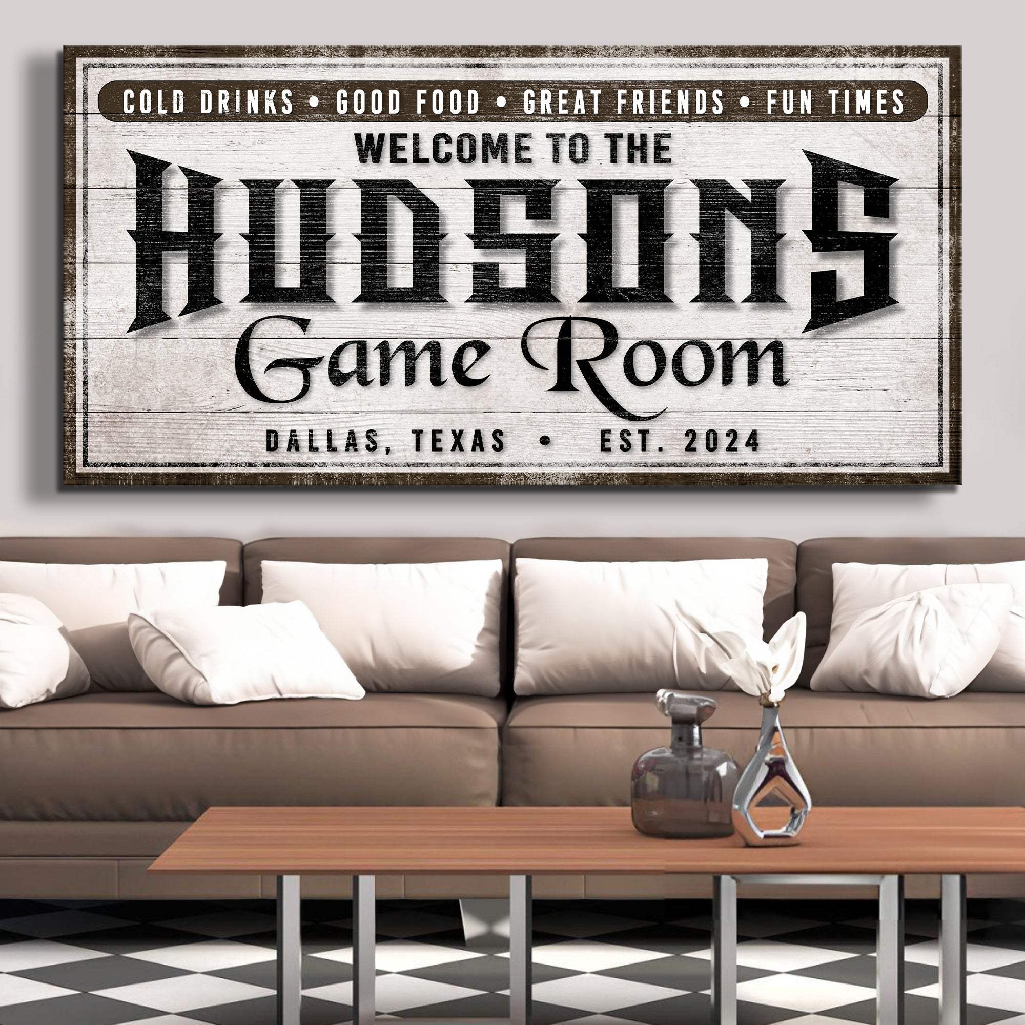 Personalized Game Room Sign IV - Tailored Canvases - Flyclothing LLC