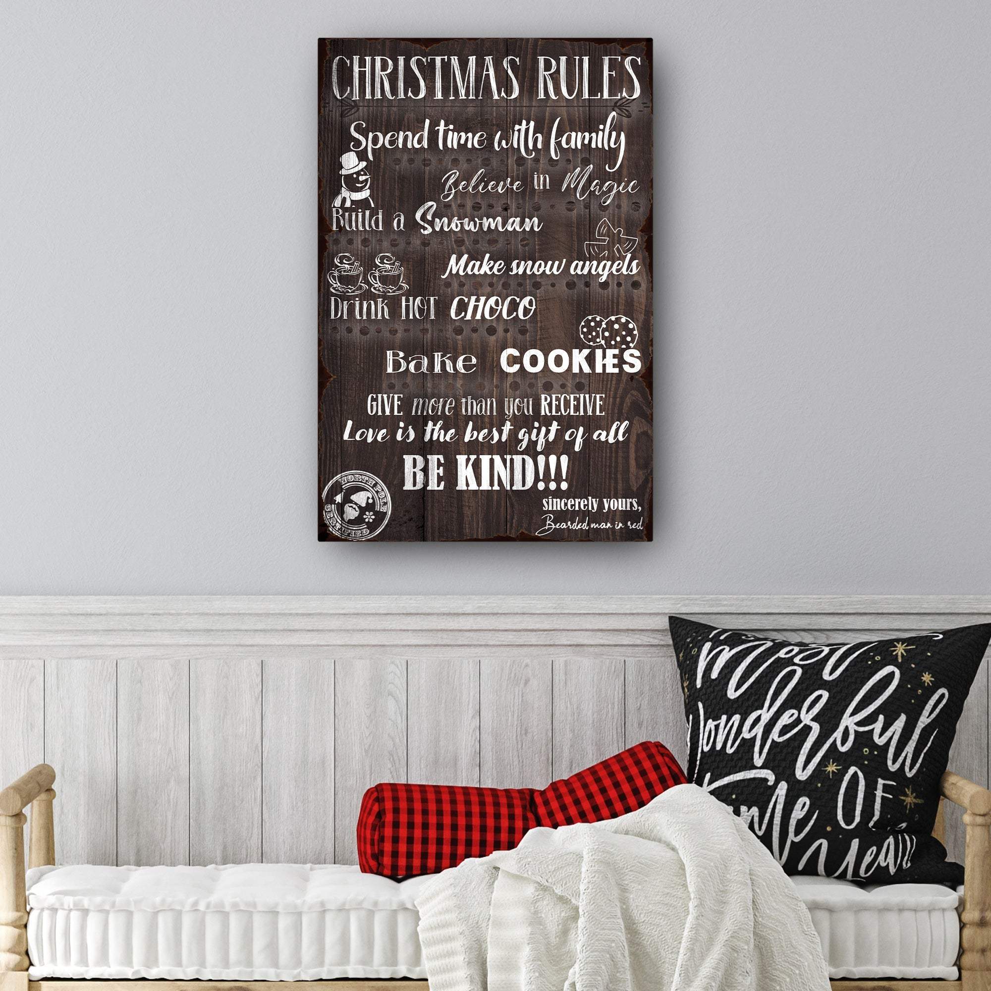 Christmas Rules Sign - Tailored Canvases - Flyclothing LLC