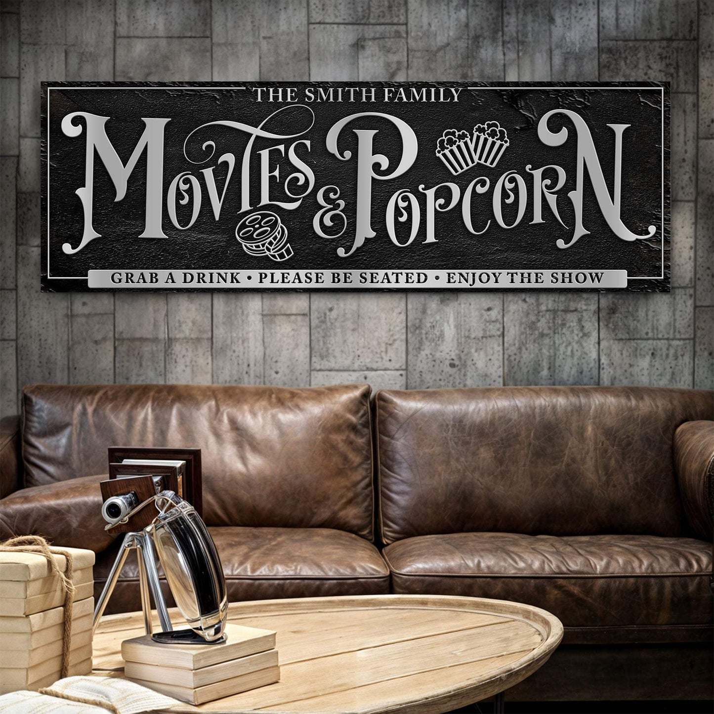 Personalized Movies & Popcorn Sign - Tailored Canvases - Flyclothing LLC
