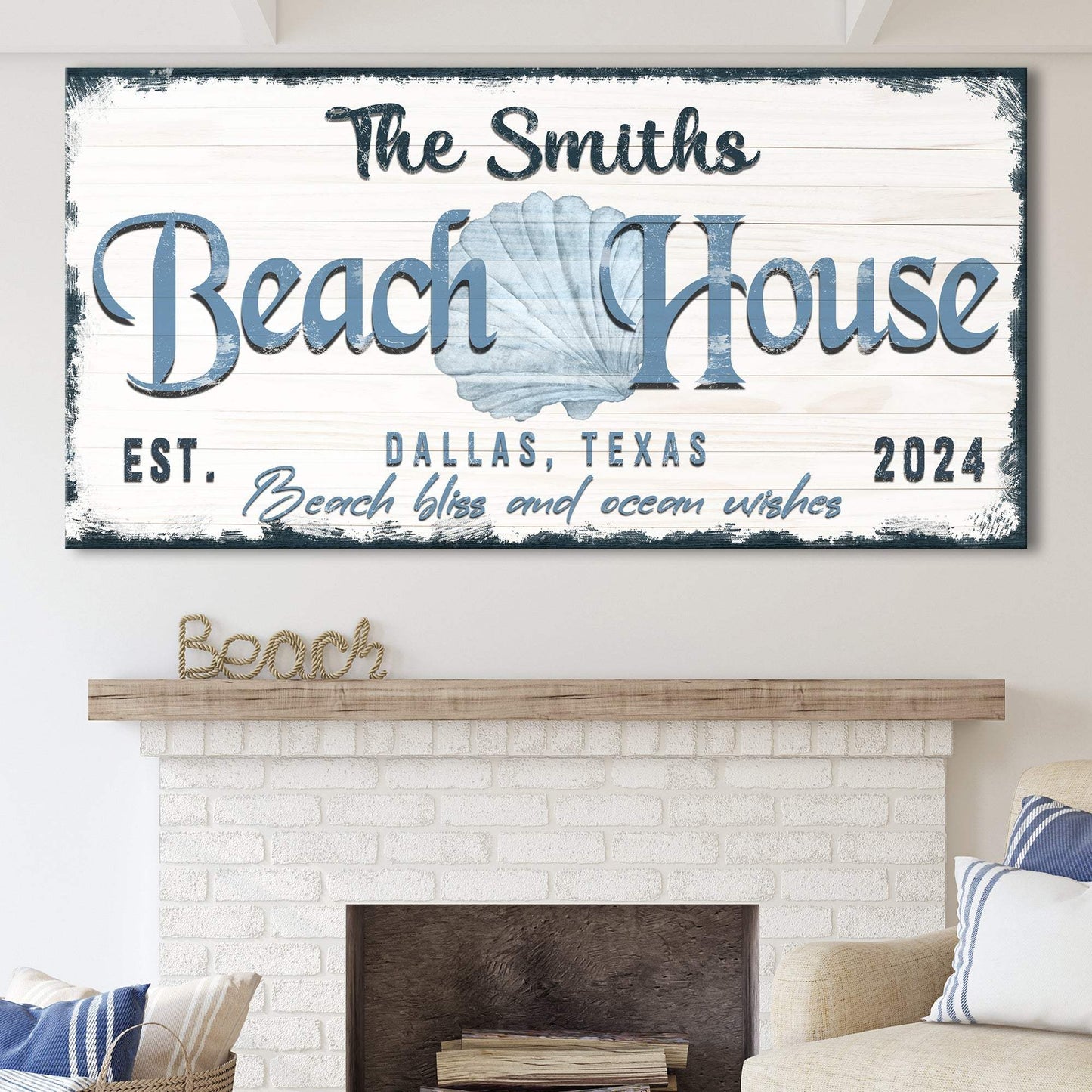 Personalized Beach House Sign IV - Tailored Canvases - Flyclothing LLC