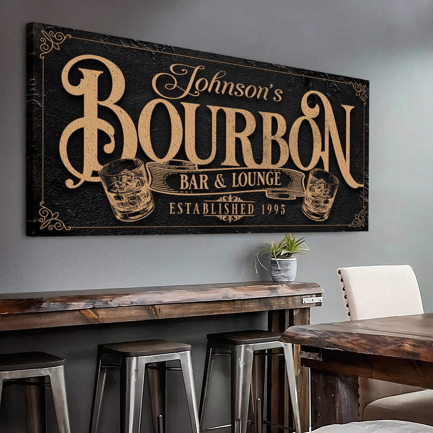 Personalized Bourbon Bar Sign II - Tailored Canvases - Flyclothing LLC
