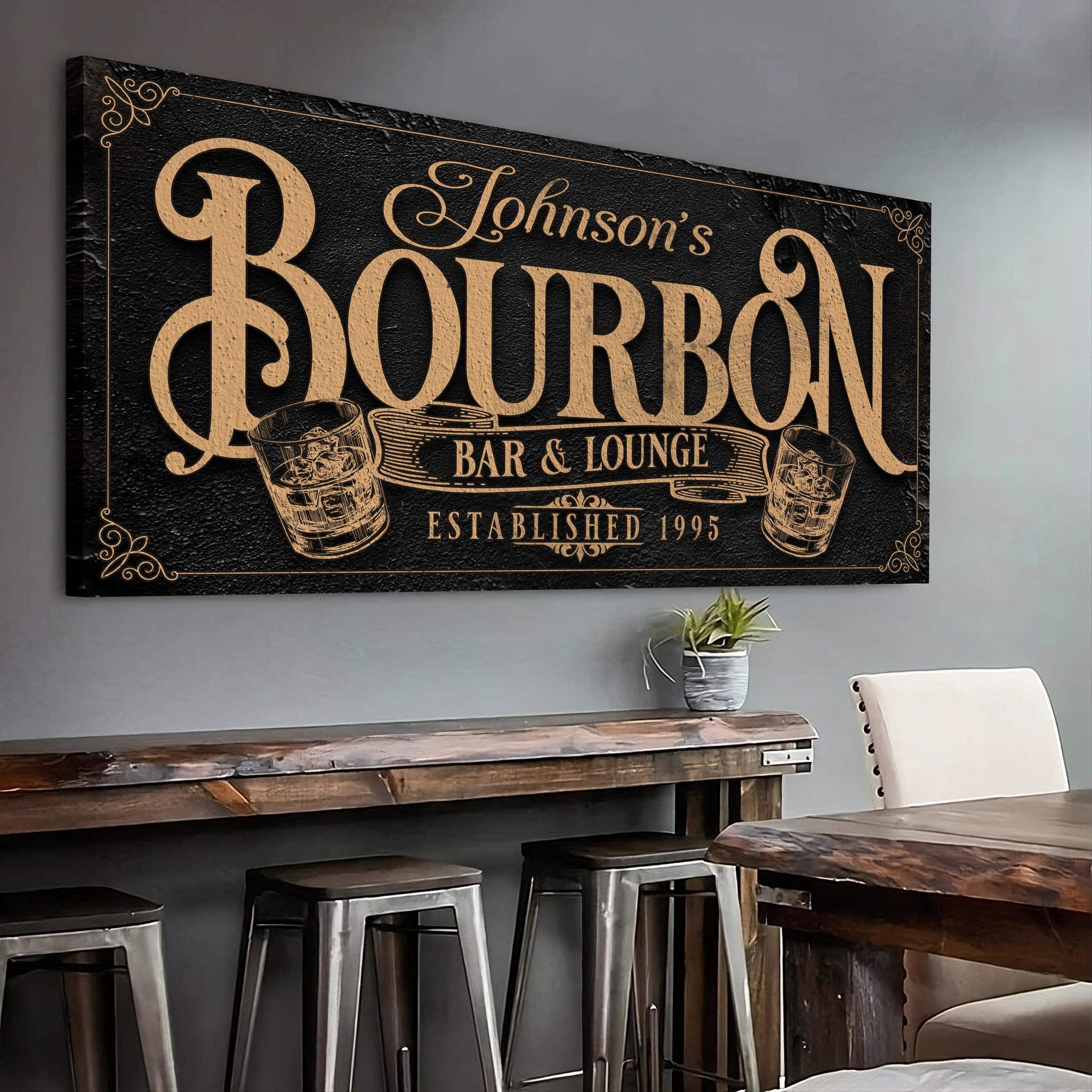 Personalized Bourbon Bar Sign II - Tailored Canvases - Flyclothing LLC