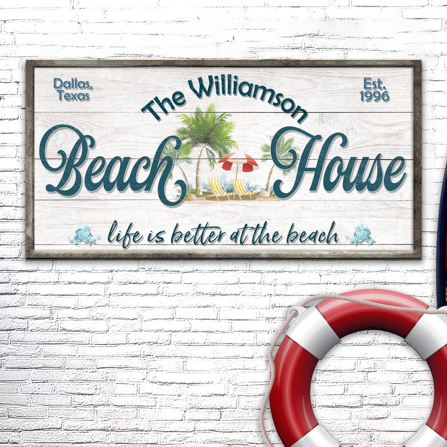 Personalized Beach House Sign III - Tailored Canvases - Flyclothing LLC