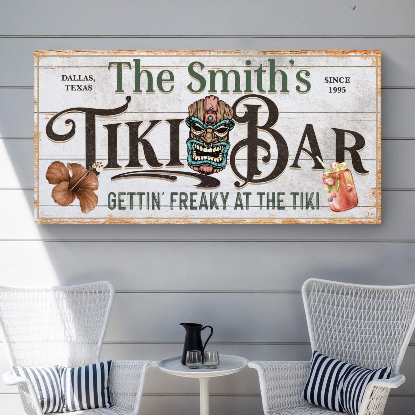 Personalized Tiki Bar Sign - Tailored Canvases - Flyclothing LLC