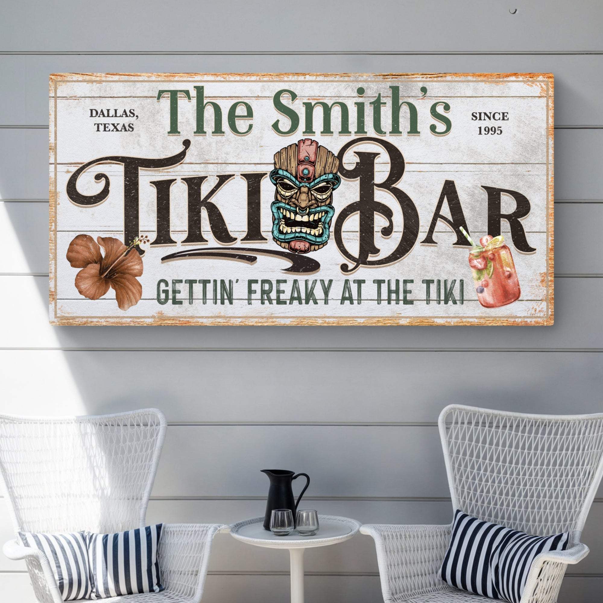 Personalized Tiki Bar Sign - Tailored Canvases - Flyclothing LLC