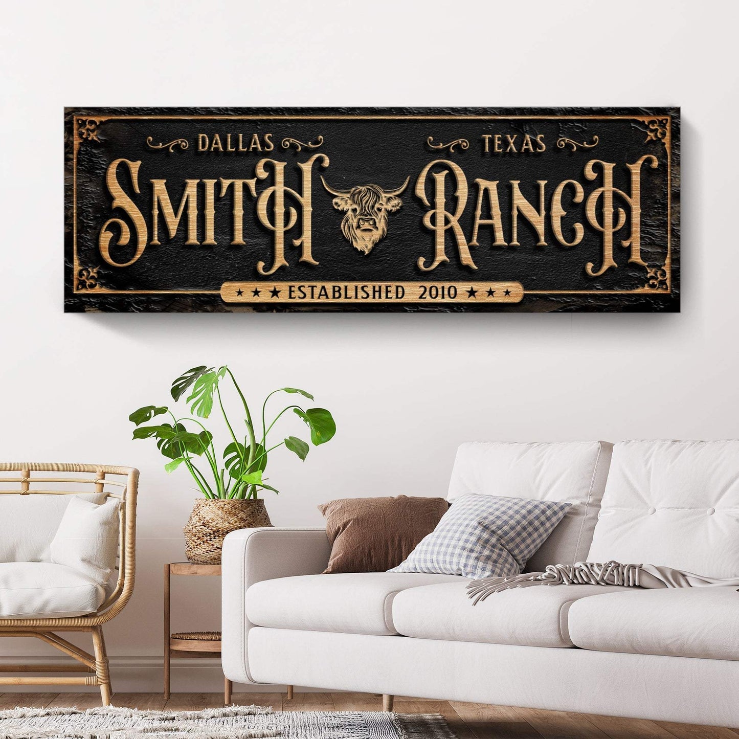 Personalized Cattle Ranch Sign - Tailored Canvases - Flyclothing LLC