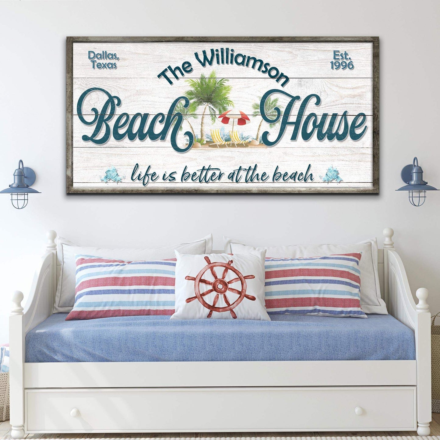 Personalized Beach House Sign III - Tailored Canvases - Flyclothing LLC
