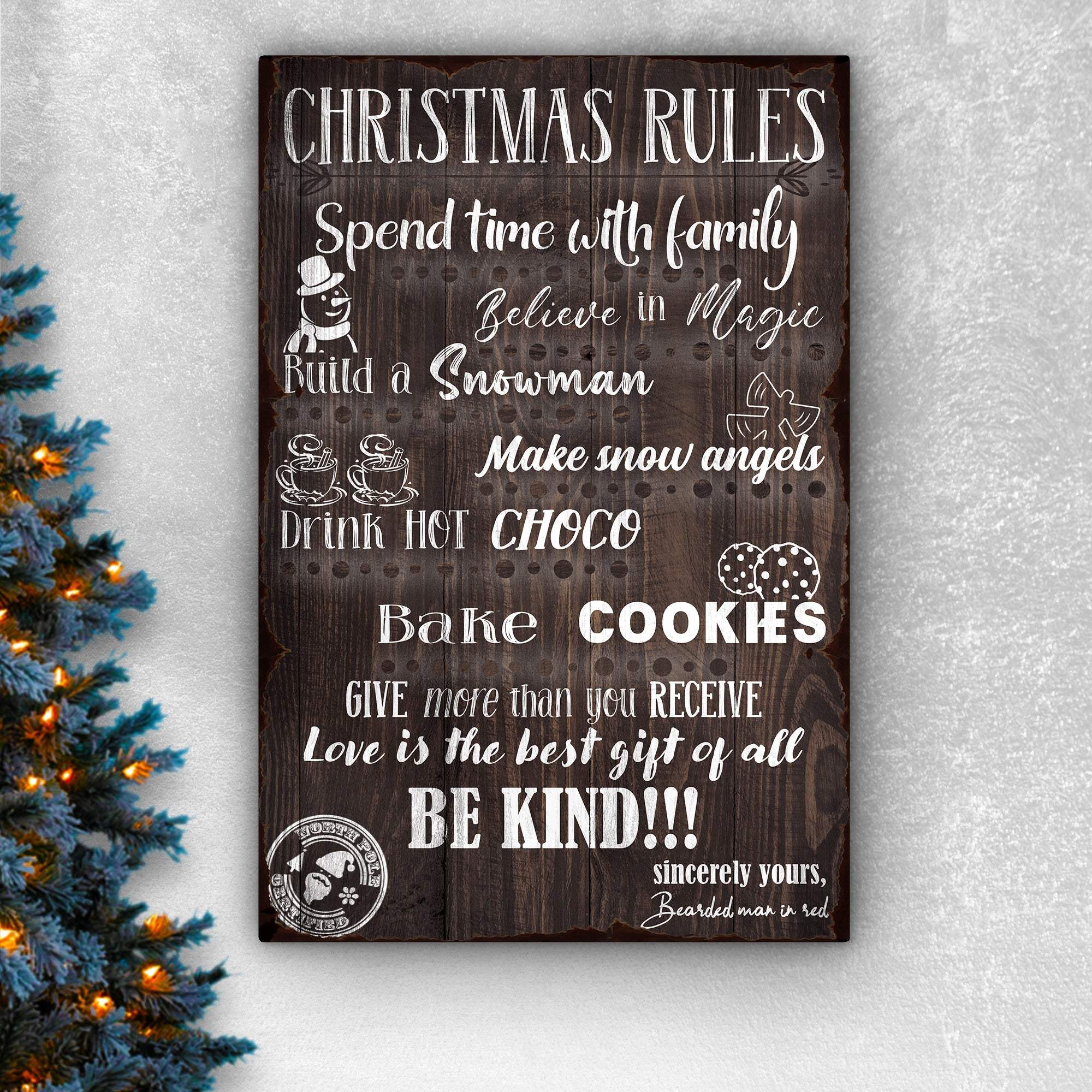 Christmas Rules Sign - Tailored Canvases - Flyclothing LLC