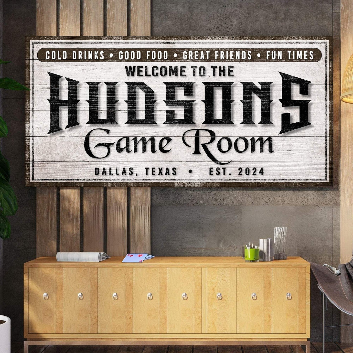 Personalized Game Room Sign IV - Tailored Canvases - Flyclothing LLC