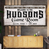 Personalized Game Room Sign IV - Tailored Canvases - Flyclothing LLC