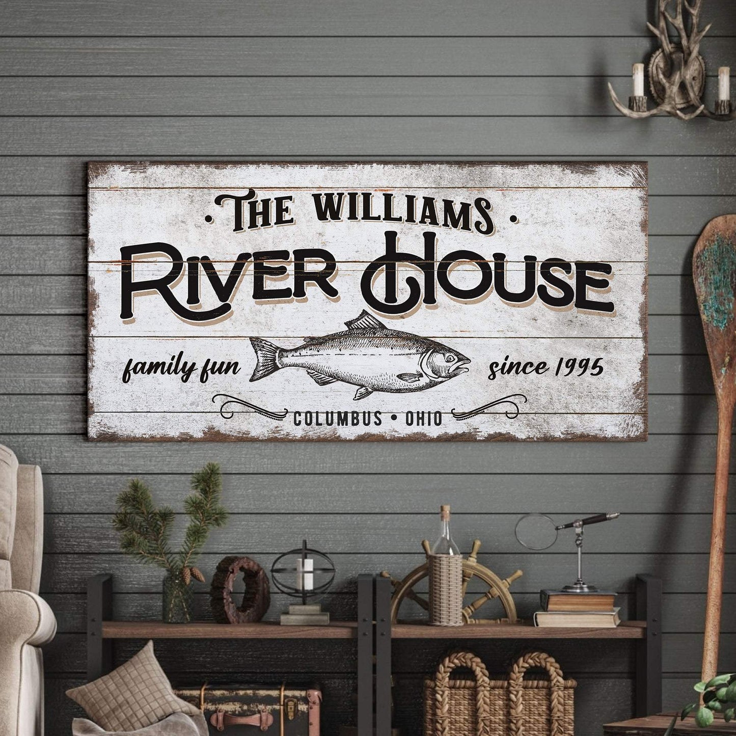 Personalized River House Sign - Tailored Canvases - Flyclothing LLC