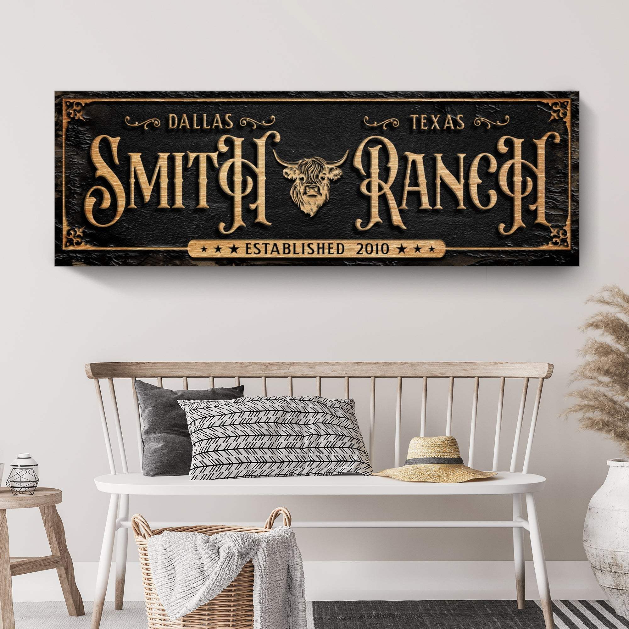 Personalized Cattle Ranch Sign - Tailored Canvases - Flyclothing LLC