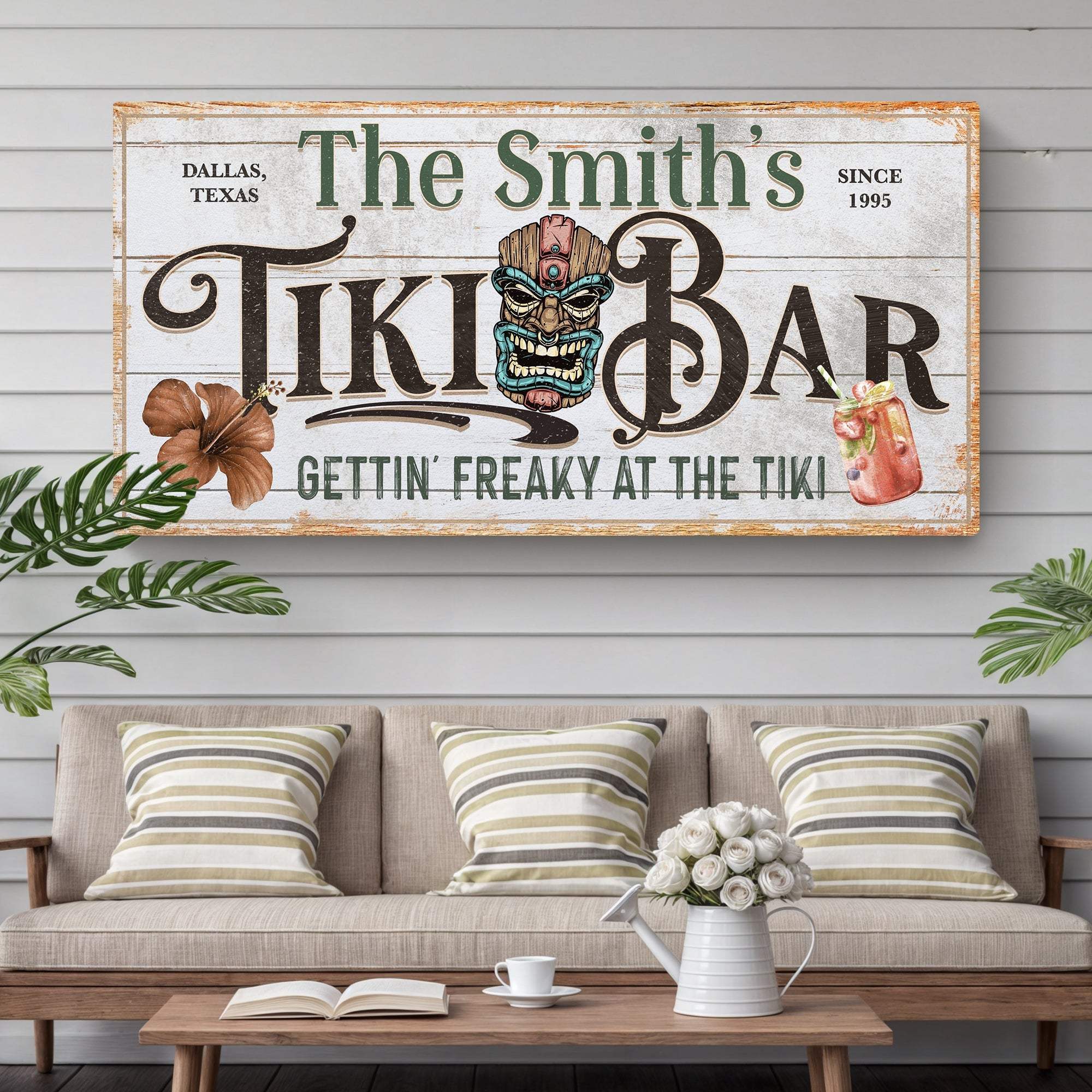 Personalized Tiki Bar Sign - Tailored Canvases - Flyclothing LLC