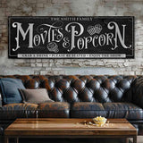 Personalized Movies & Popcorn Sign - Tailored Canvases - Flyclothing LLC