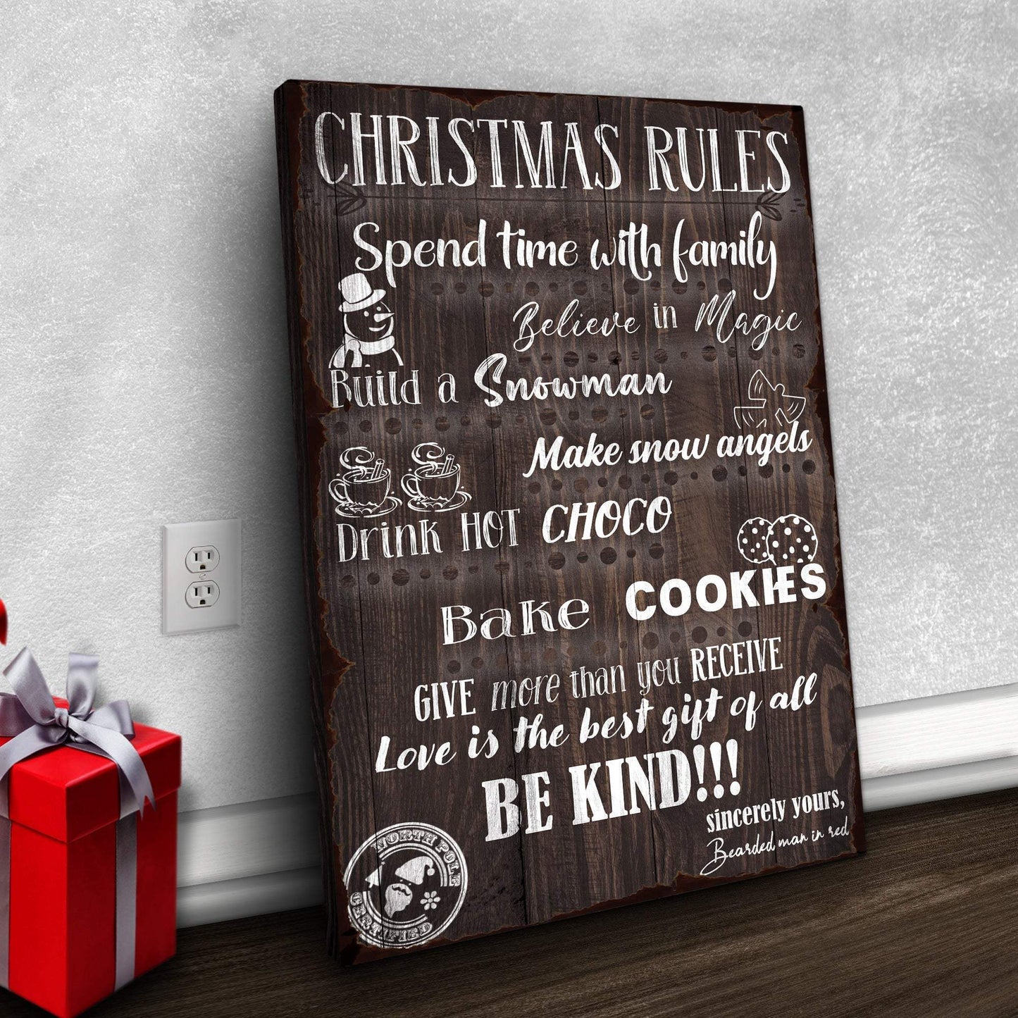 Christmas Rules Sign - Tailored Canvases - Flyclothing LLC