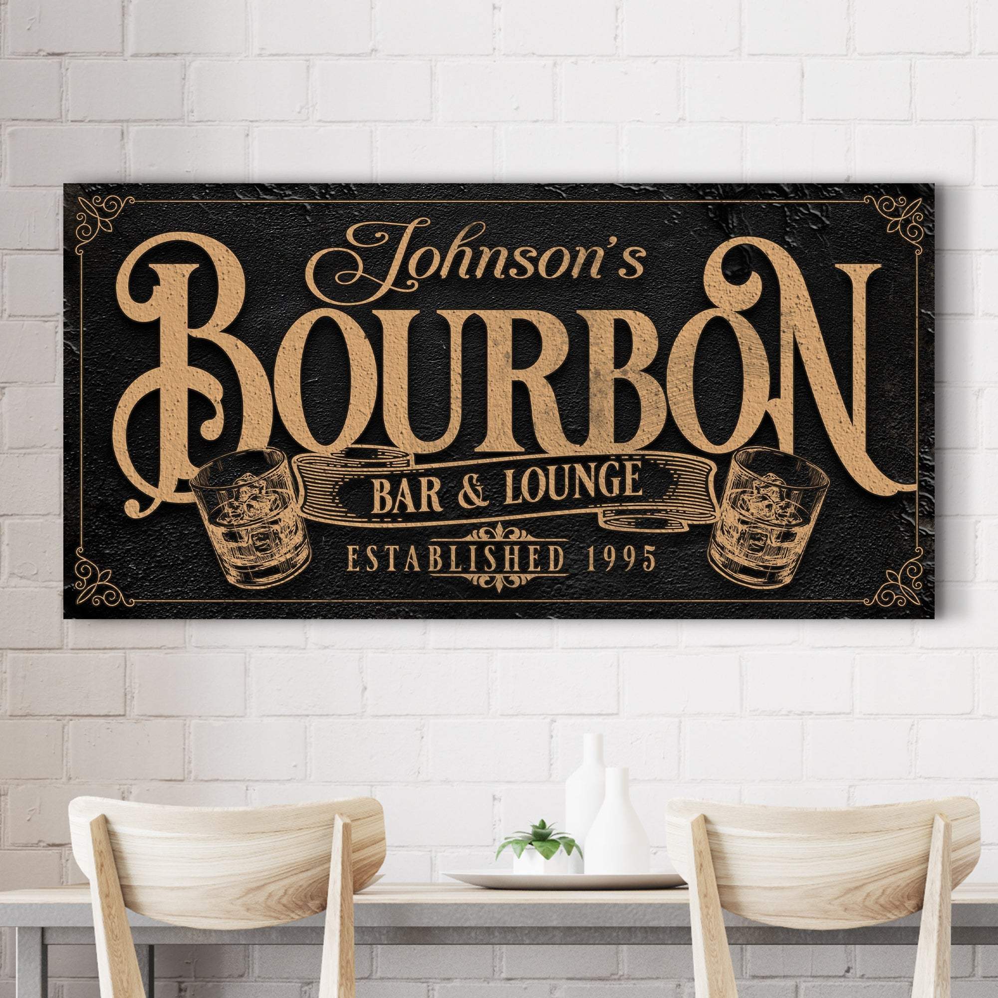 Personalized Bourbon Bar Sign II - Tailored Canvases - Flyclothing LLC