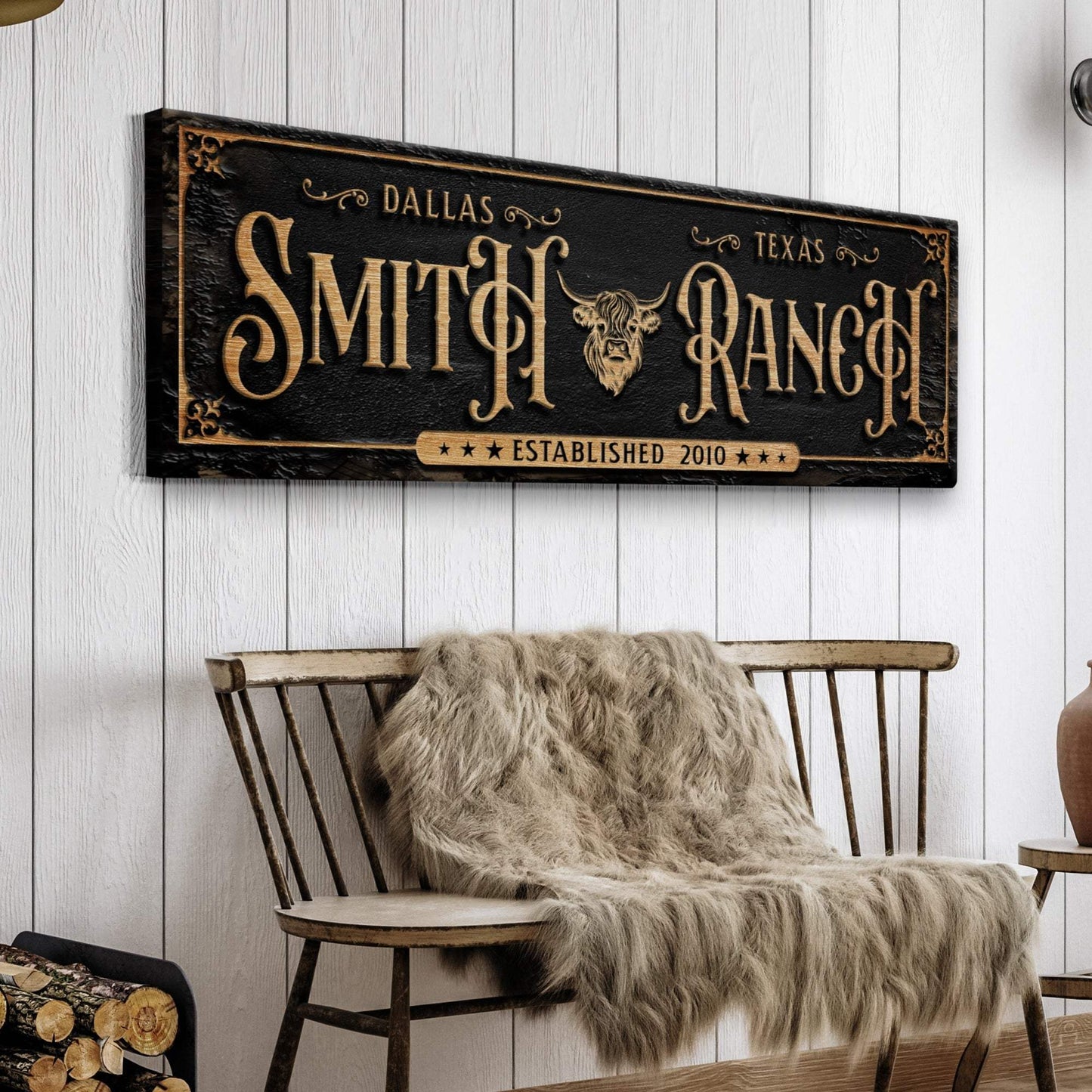 Personalized Cattle Ranch Sign - Tailored Canvases - Flyclothing LLC