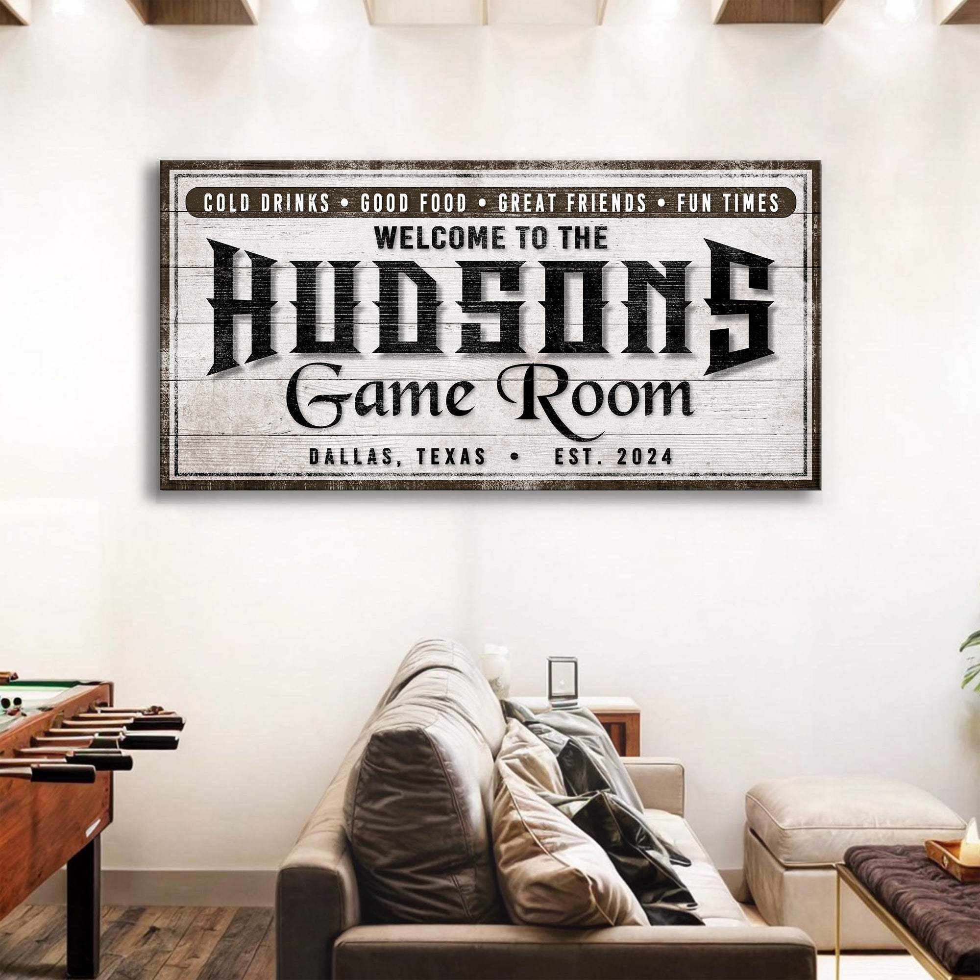 Personalized Game Room Sign IV - Tailored Canvases - Flyclothing LLC