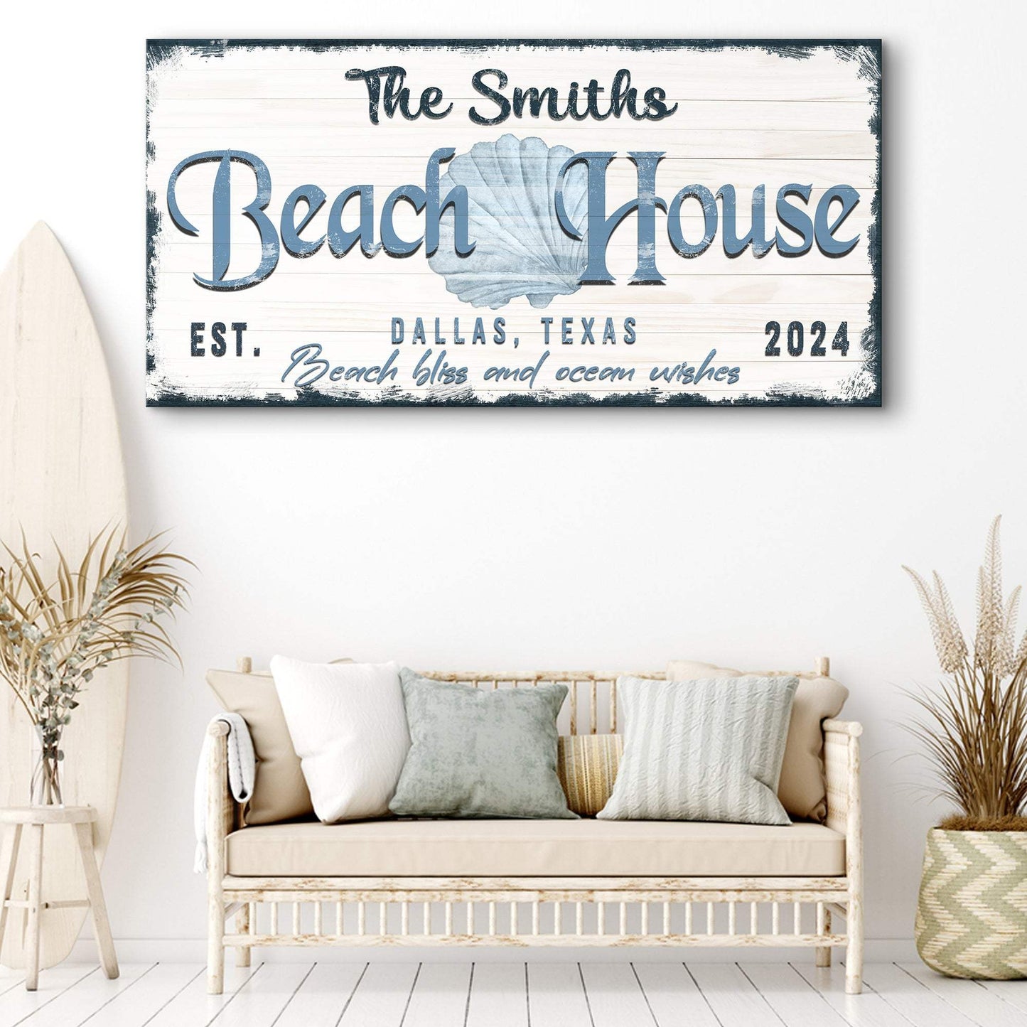 Personalized Beach House Sign IV - Tailored Canvases - Flyclothing LLC