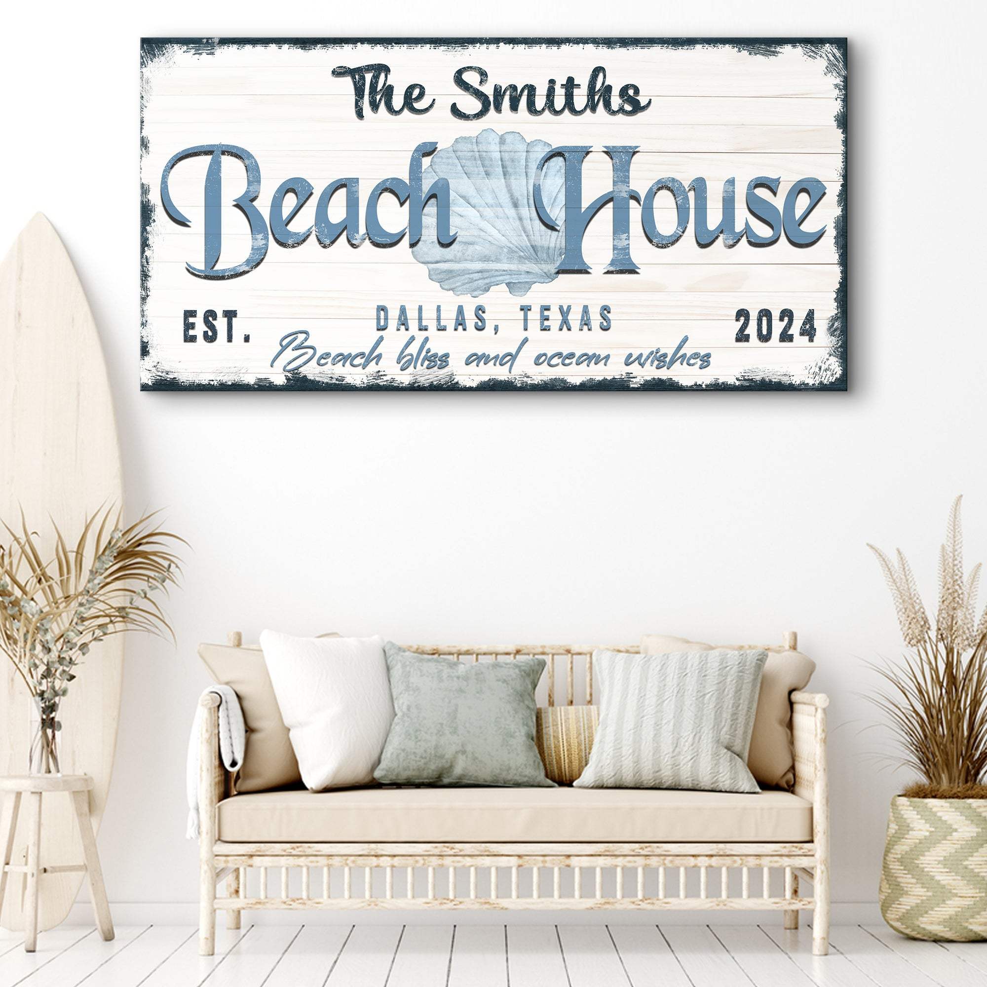 Personalized Beach House Sign IV - Tailored Canvases - Flyclothing LLC