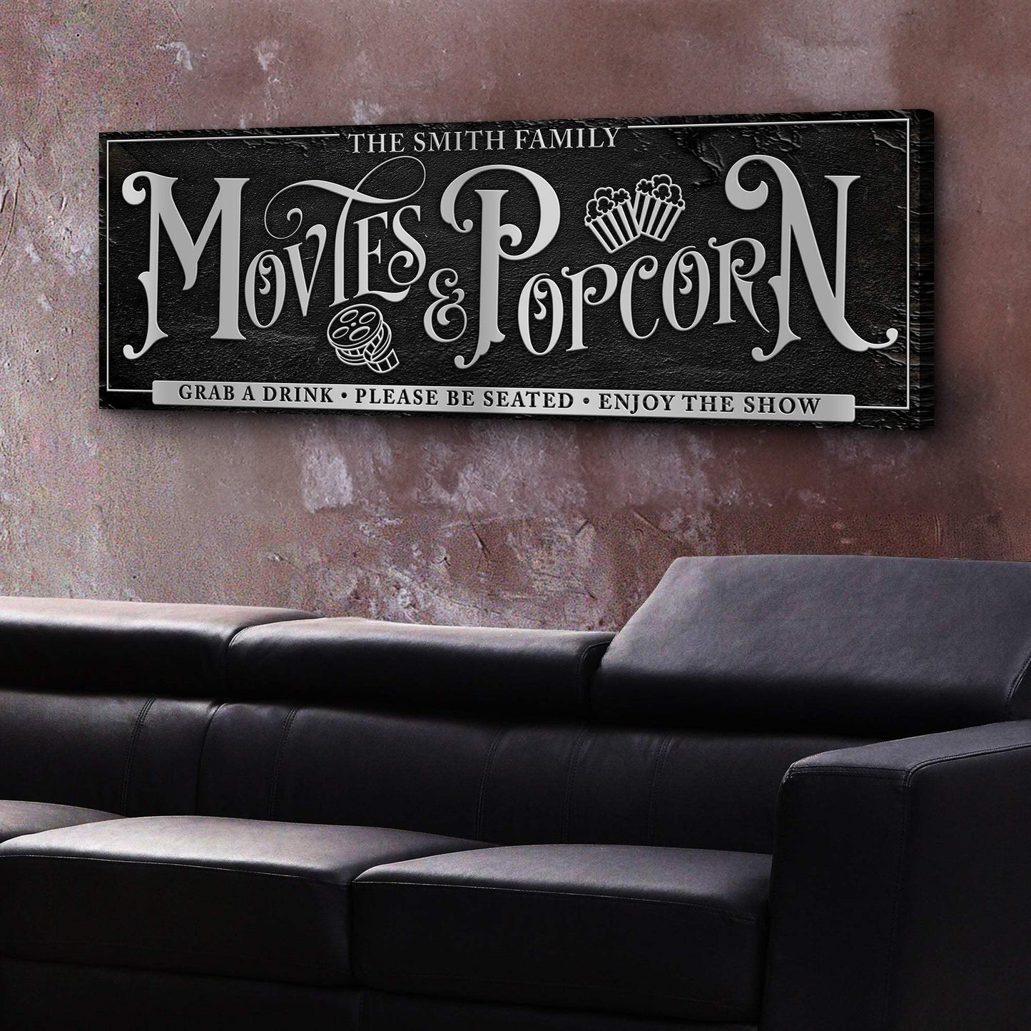 Personalized Movies & Popcorn Sign - Tailored Canvases - Flyclothing LLC