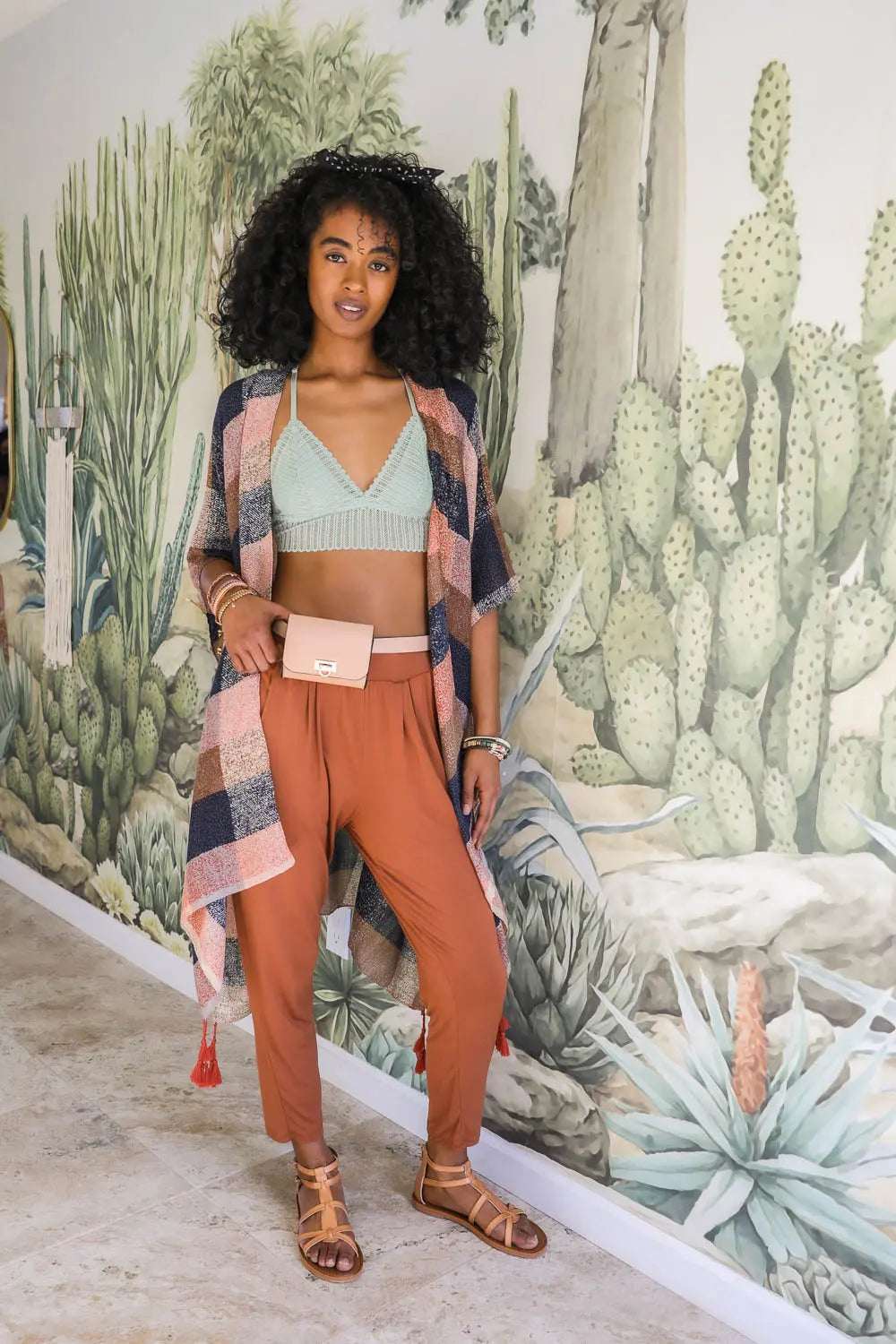 Multi-color Buffalo Checkered Kimono - Boho Clothing and Accessories - Flyclothing LLC