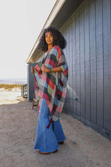 Multi-color Buffalo Checkered Kimono - Boho Clothing and Accessories - Flyclothing LLC