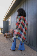 Multi-color Buffalo Checkered Kimono - Boho Clothing and Accessories - Flyclothing LLC