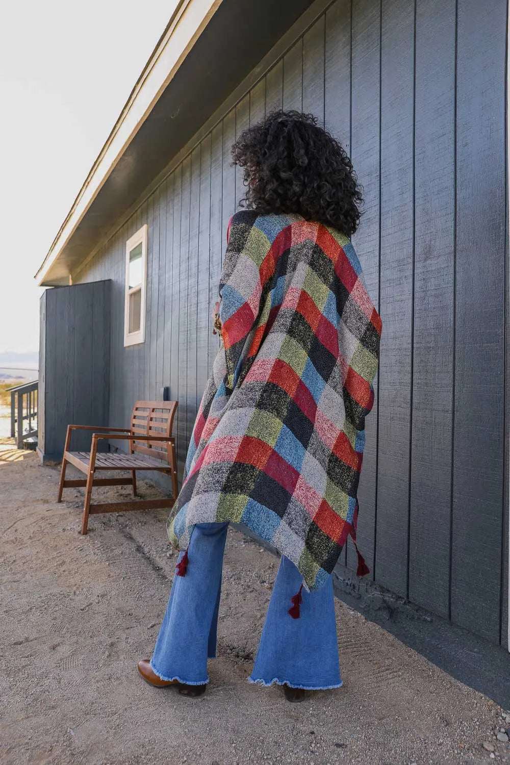 Multi-color Buffalo Checkered Kimono - Boho Clothing and Accessories - Flyclothing LLC
