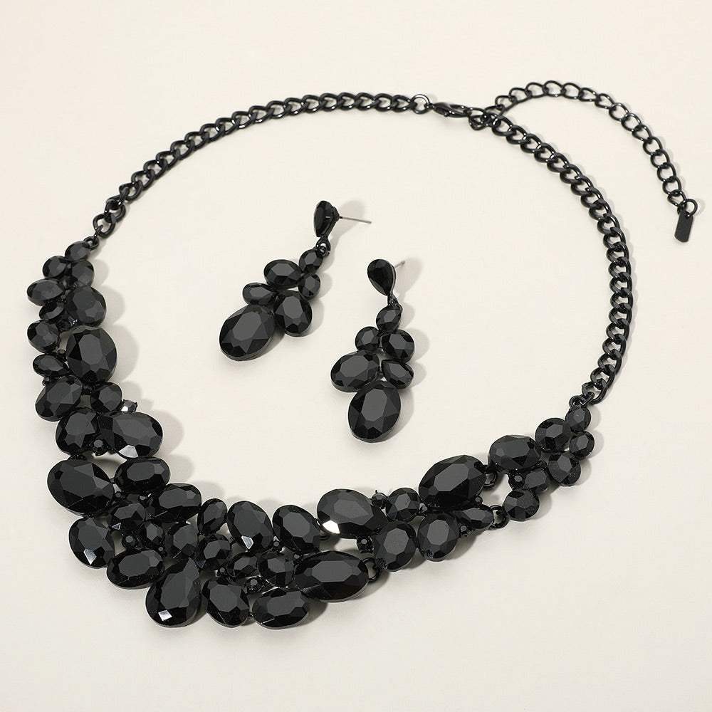 Multi Stone Bubble Cluster Evening Necklace - Madeline Love - Flyclothing LLC
