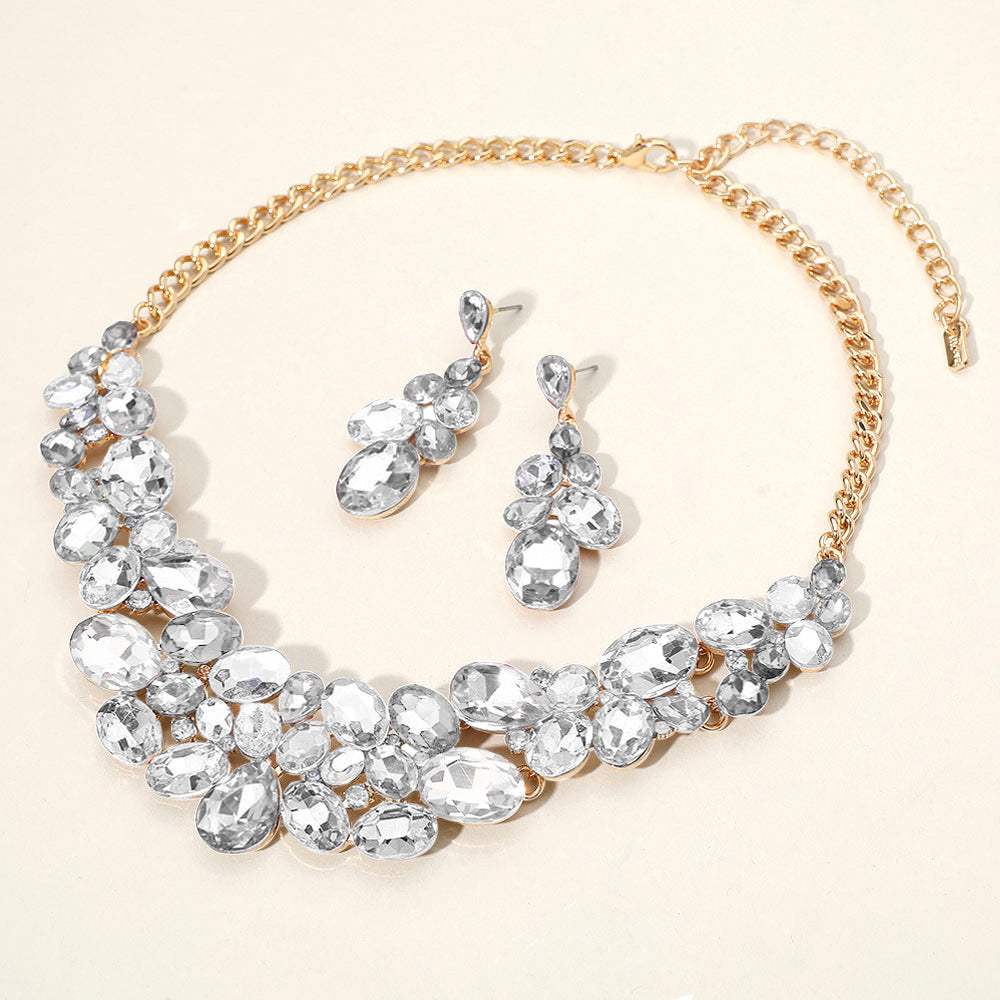 Multi Stone Bubble Cluster Evening Necklace - Madeline Love - Flyclothing LLC