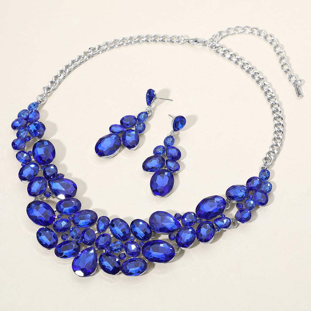 Multi Stone Bubble Cluster Evening Necklace - Madeline Love - Flyclothing LLC