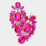 Multi Stone Embellished Evening Clip on Earrings - Madeline Love - Flyclothing LLC