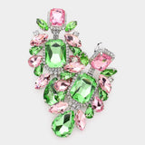 Multi Stone Embellished Evening Clip on Earrings - Madeline Love - Flyclothing LLC