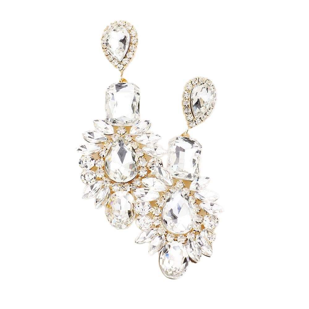 Multi Stone Evening Earrings - Madeline Love - Flyclothing LLC