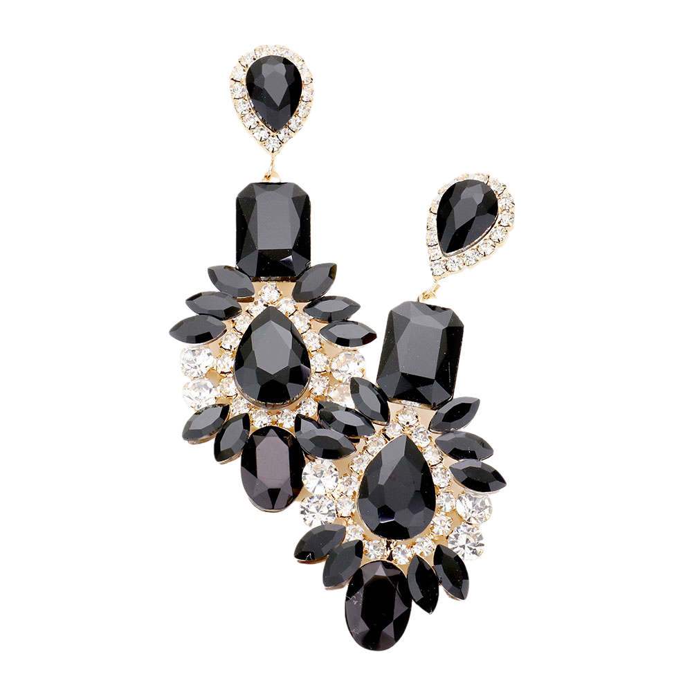 Multi Stone Evening Earrings - Madeline Love - Flyclothing LLC