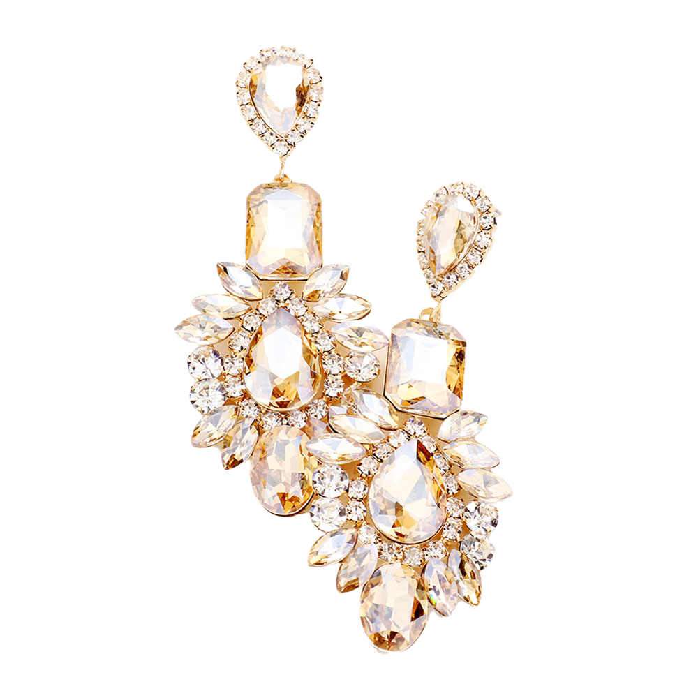 Multi Stone Evening Earrings - Madeline Love - Flyclothing LLC