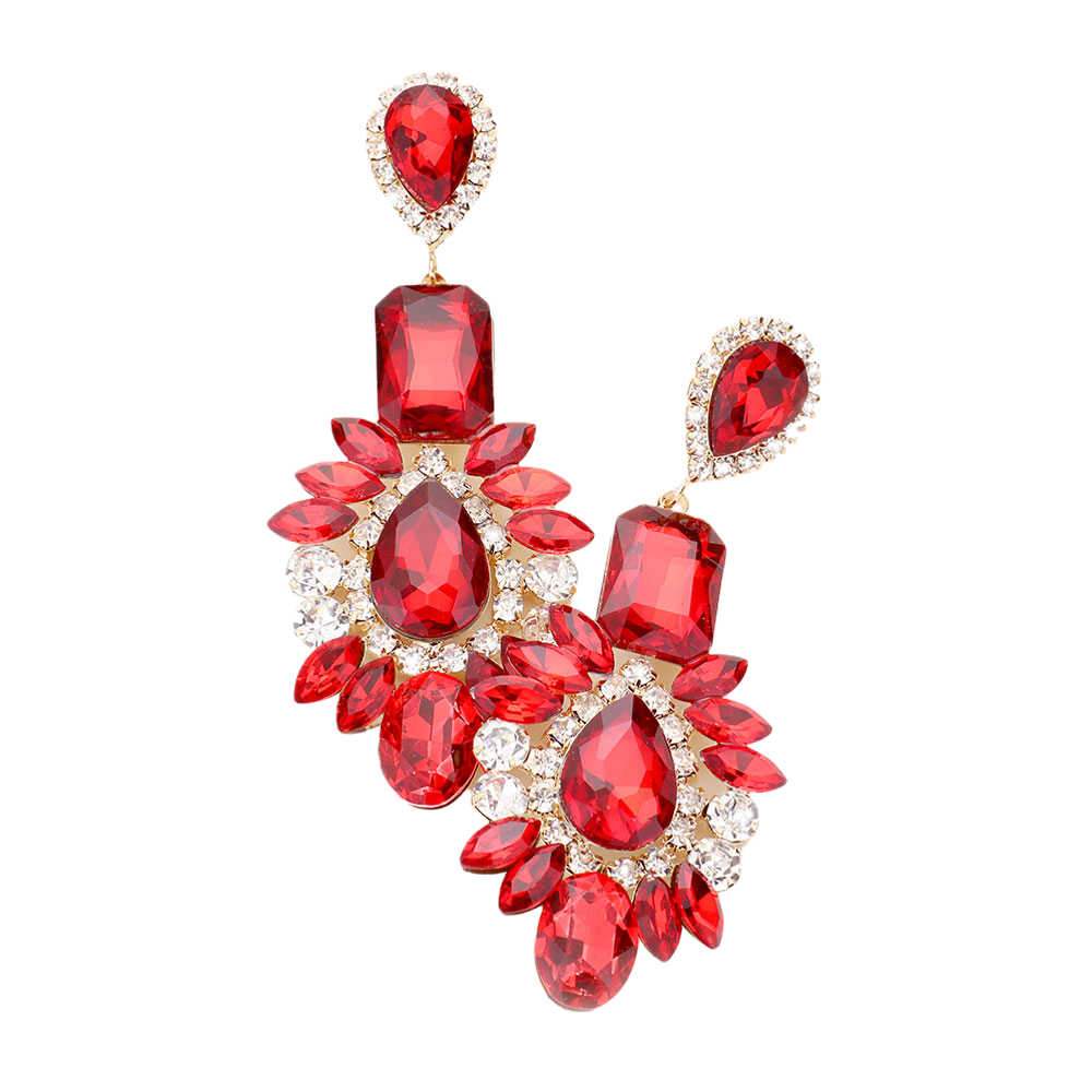 Multi Stone Evening Earrings - Madeline Love - Flyclothing LLC