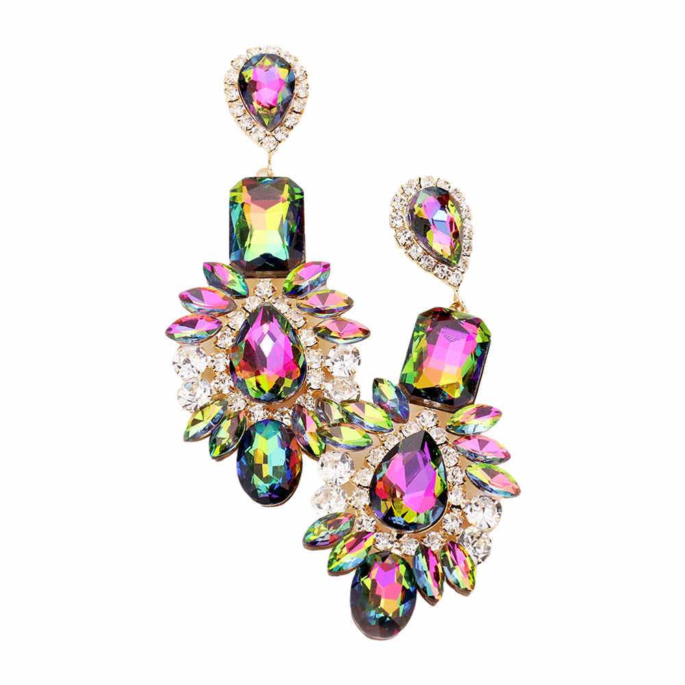 Multi Stone Evening Earrings - Madeline Love - Flyclothing LLC