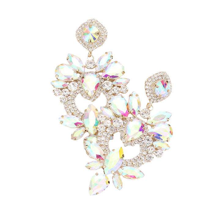 Multi Stone Statement Dangle Evening Earrings - Madeline Love - Flyclothing LLC